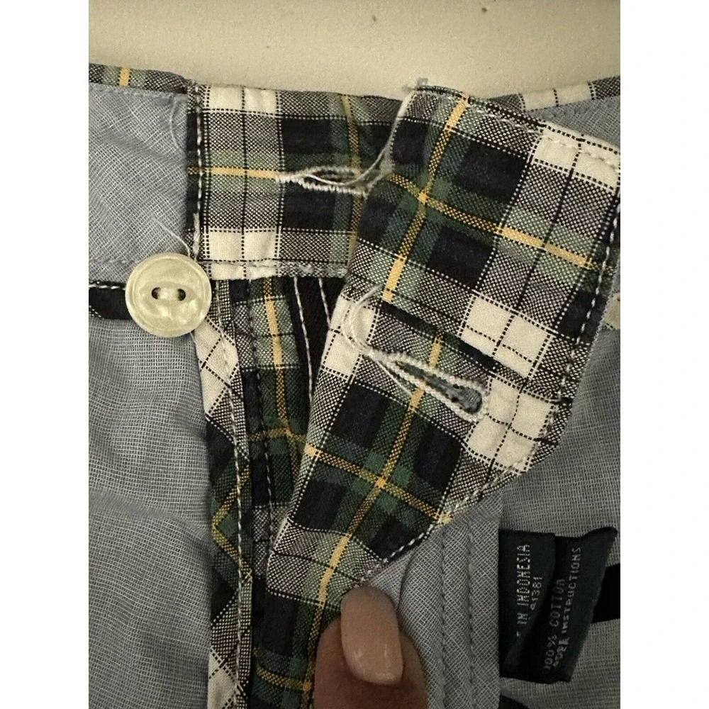 Polo Ralph Lauren Mens Shorts Plaid Navy Green White Slim GI Fit Size 38‎ (40)